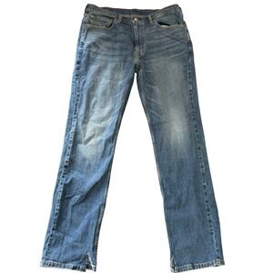 Levis 514 Straight Fit Mens Jeans Blue Denim W36 L34 Custom Cowboy Boot Cut Hem